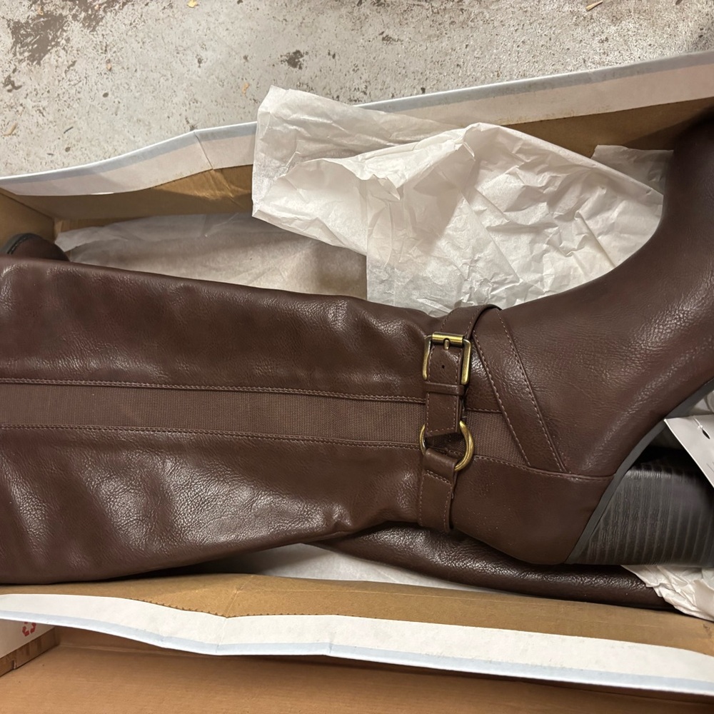 SOUL Naturalizer Brown Heeled Boots Wide Calf